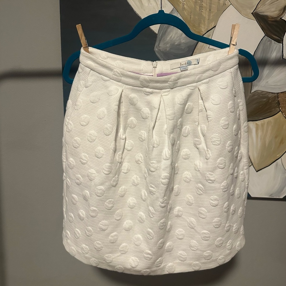 Boden Cream Bubble Skirt Knee-Length Pleated Size 6